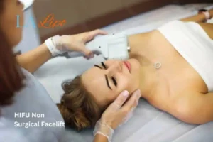 Woman having Hi-Fu to reduce wrinkles Cottenham Park.