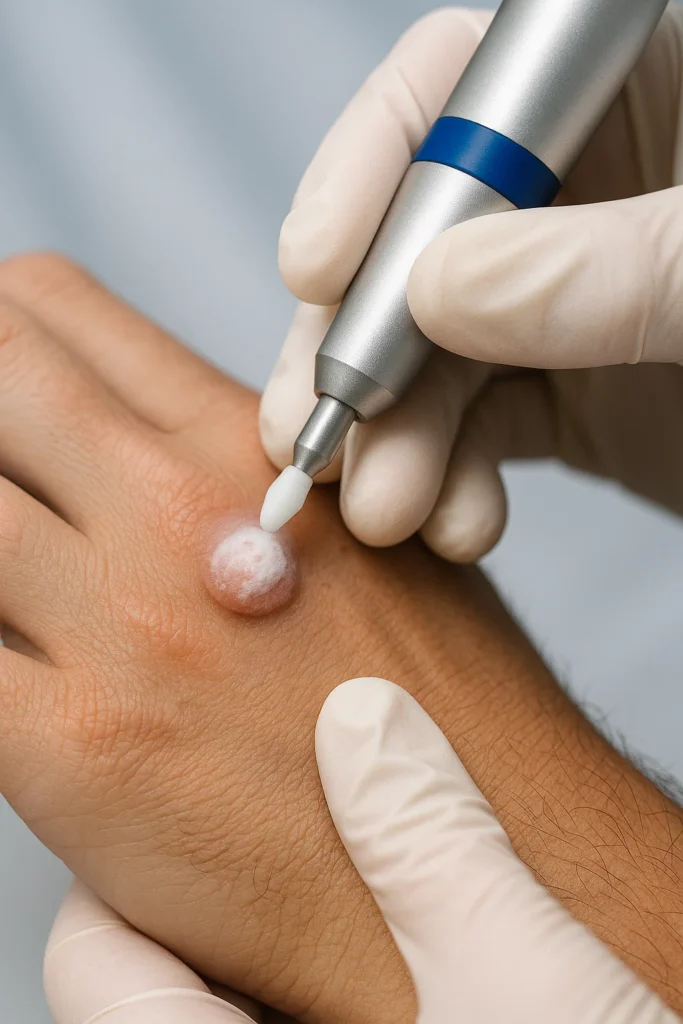example of wart removal Cottenham Park using cryopen