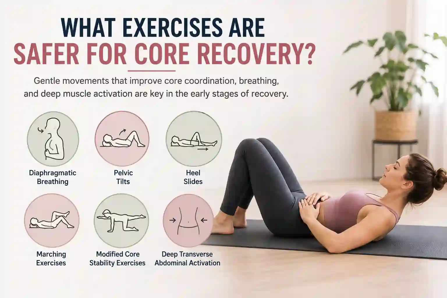 Which exercises may help diastasis recti Cottenham Park?